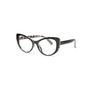 NWT Soolala Black Pink Roses Cat Eye Pattern Reading Glasses +1.75 86884